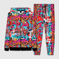 Женский 3D-костюм Hip hop graffiti pattern, цвет: 3D-черный