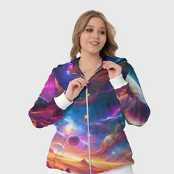 Женский 3D-костюм Космический пейзаж яркий с галактиками, цвет: 3D-белый — фото 2