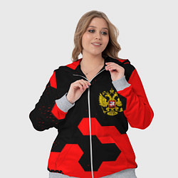 Женский 3D-костюм Герб РФ спортивный стиль соты, цвет: 3D-меланж — фото 2