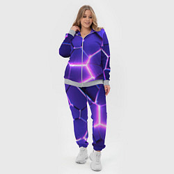 Женский 3D-костюм Фиолетовые плиты с розовым свечением, цвет: 3D-меланж — фото 2