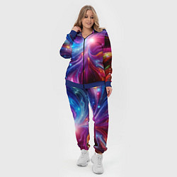 Женский 3D-костюм Неоновая абстракция - нейросеть, цвет: 3D-синий — фото 2