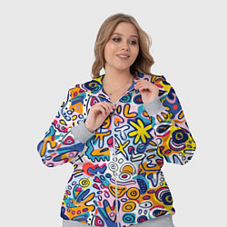 Женский 3D-костюм Солнце и морские звёзды абстракция, цвет: 3D-меланж — фото 2