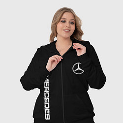 Женский 3D-костюм Mercedes benz logo white auto, цвет: 3D-черный — фото 2