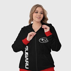 Женский 3D-костюм Subaru logo white, цвет: 3D-красный — фото 2