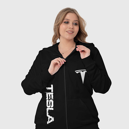 Женский костюм Tesla logo white / 3D-Черный – фото 3