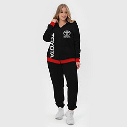 Женский 3D-костюм Toyota logo white steel, цвет: 3D-красный — фото 2