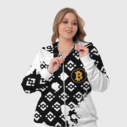 Женский 3D-костюм Bitcoin pattern binance, цвет: 3D-белый — фото 2