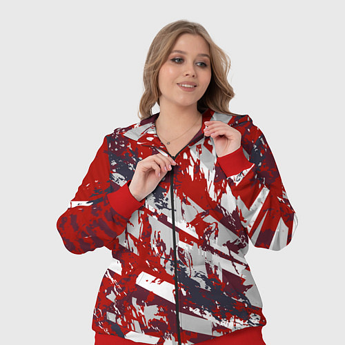 Женский костюм Яркий абстрактный узор для спорта / 3D-Красный – фото 3