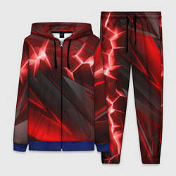 Женский 3D-костюм Яркая красная объемная абстракция, цвет: 3D-синий