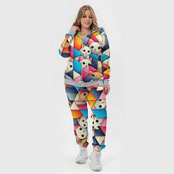 Женский 3D-костюм Geometric pattern with kittens - ai art, цвет: 3D-меланж — фото 2
