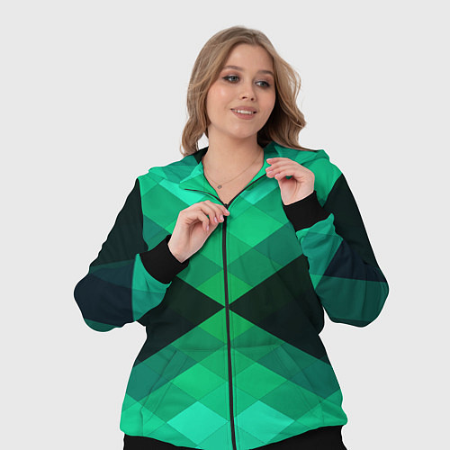 Женский костюм Изумрудная мозаика / 3D-Черный – фото 3