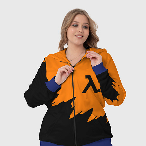 Женский костюм Half life чёрно оранжевый / 3D-Синий – фото 3