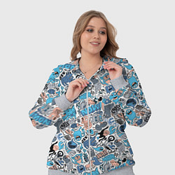 Женский 3D-костюм Дудл животные и монстры, цвет: 3D-меланж — фото 2