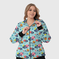 Женский 3D-костюм Рыбы с геометрическим узором и кругами, цвет: 3D-черный — фото 2