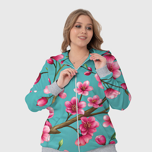 Женский костюм Ветка розовой сакуры / 3D-Меланж – фото 3