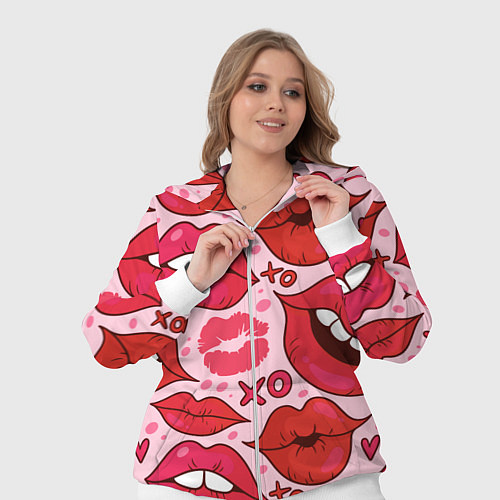 Женский костюм Губы ХО паттерн / 3D-Белый – фото 3