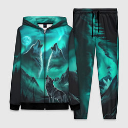 Женский костюм Волки воют на луну и северное сияние