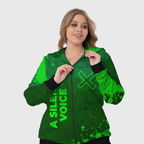 Женский костюм A Silent Voice - green gradient вертикально / 3D-Черный – фото 3