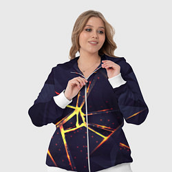 Женский 3D-костюм Золотые яркие неоновые плиты, цвет: 3D-белый — фото 2