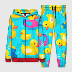 Женский 3D-костюм Плавающие уточки, цвет: 3D-красный