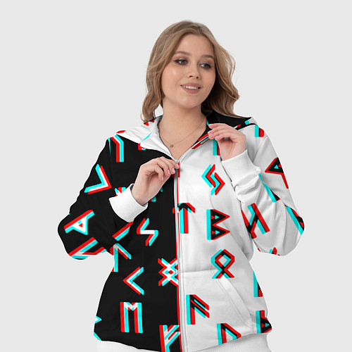 Женский костюм Doom glitch pattern / 3D-Белый – фото 3