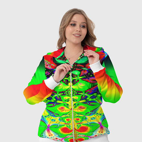 Женский костюм Оптический фрактал кислота / 3D-Белый – фото 3