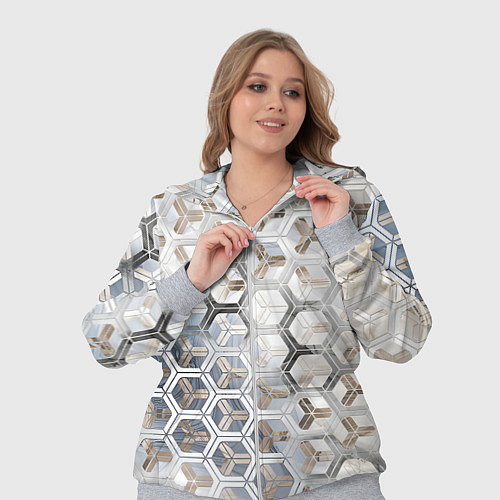 Женский костюм Зеркальные соты с переливами света / 3D-Меланж – фото 3