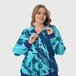 Женский 3D-костюм Морской сине-голубой абстракция, цвет: 3D-синий — фото 2