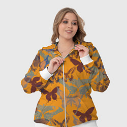 Женский 3D-костюм Бабочки на оранжевом - паттерн, цвет: 3D-белый — фото 2