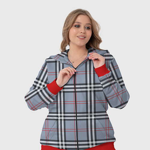 Женский костюм Стильная клетка - шотландская / 3D-Красный – фото 3