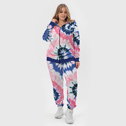 Женский 3D-костюм Розово синий тай дай - разводы краски на белом фон, цвет: 3D-синий — фото 2