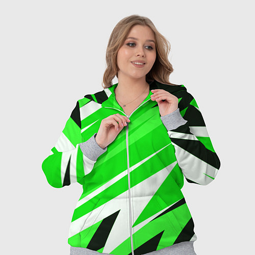 Женский костюм Geometry stripes green / 3D-Меланж – фото 3