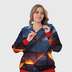 Женский 3D-костюм Геометрический рендер с эффектом свечения, цвет: 3D-красный — фото 2