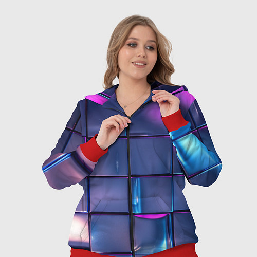 Женский костюм Неоновые кубики / 3D-Красный – фото 3