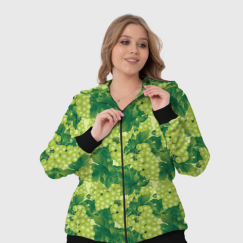 Женский костюм Виноградный цветной паттерн / 3D-Черный – фото 3