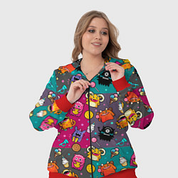 Женский 3D-костюм Монстрики с крошечной едой, цвет: 3D-красный — фото 2