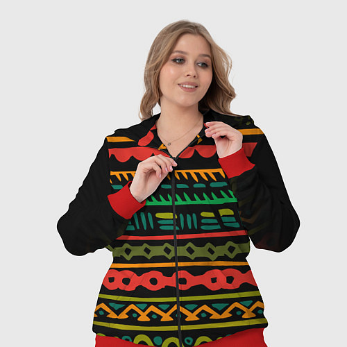 Женский костюм Ethnic ornament on black / 3D-Красный – фото 3