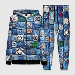 Женский 3D-костюм Геймерский пиксельный пэчворк, цвет: 3D-черный