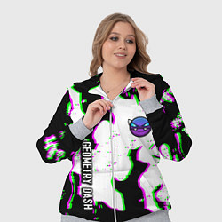 Женский 3D-костюм Geometry dash glitch flame, цвет: 3D-меланж — фото 2