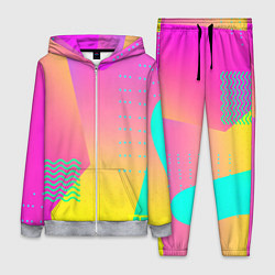 Женский 3D-костюм Неоновая геометрия градиент, цвет: 3D-меланж