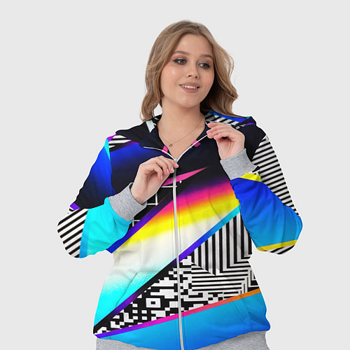 Женский костюм Neon stripes geometry / 3D-Меланж – фото 3