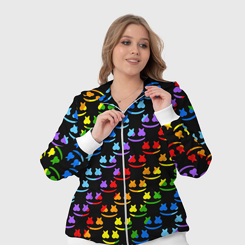 Женский костюм Marshmello pattern neon / 3D-Белый – фото 3