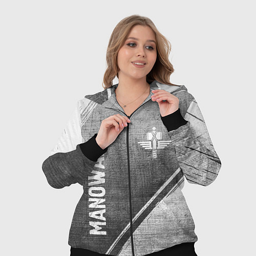 Женский костюм Manowar - grey gradient вертикально / 3D-Черный – фото 3