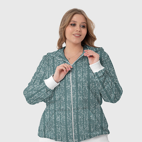 Женский костюм Холодный синий полосы в мелкую крапинку / 3D-Белый – фото 3