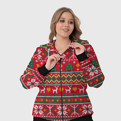 Женский 3D-костюм Текстура свитерной вязки новогодняя, цвет: 3D-черный — фото 2