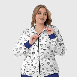 Женский 3D-костюм Черные сердечки, цвет: 3D-синий — фото 2