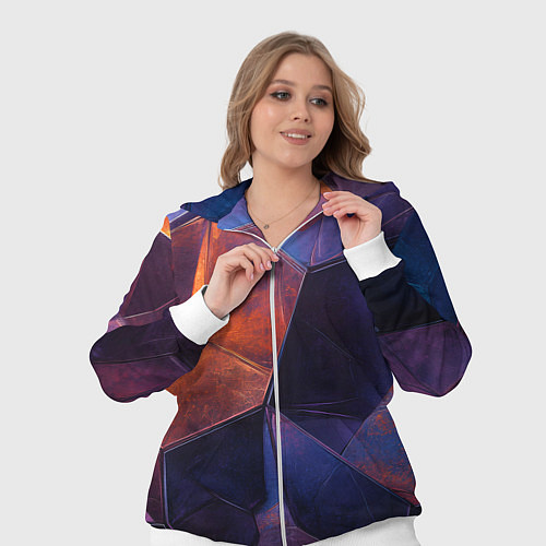 Женский костюм Искаженная геометрия с эффектом потертостей / 3D-Белый – фото 3