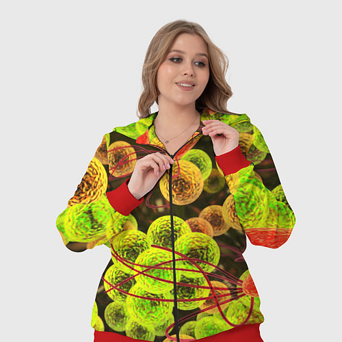 Женский костюм Вирусы текстура / 3D-Красный – фото 3