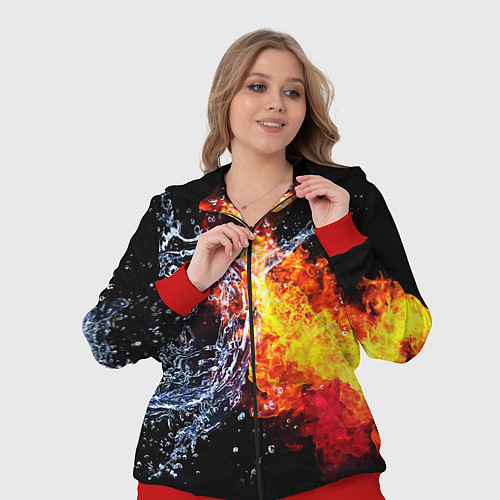 Женский костюм Столкновения огня и воды / 3D-Красный – фото 3