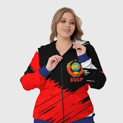 Женский костюм СССР краски абстрактные текстура / 3D-Синий – фото 3